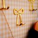 3 Pieces Decorative Gold Aluminium Bow Wall Hooks